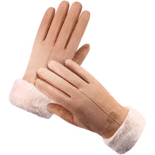 Load image into Gallery viewer, Suede Plush Thickened Touch Screen Warm Gloves Winter Warm Cold Proof Gloves Comfortable Soft Fabric Gloves for Women