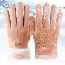 Load image into Gallery viewer, Suede Plush Thickened Touch Screen Warm Gloves Winter Warm Cold Proof Gloves Comfortable Soft Fabric Gloves for Women