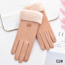 Load image into Gallery viewer, Suede Plush Thickened Touch Screen Warm Gloves Winter Warm Cold Proof Gloves Comfortable Soft Fabric Gloves for Women
