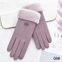 Load image into Gallery viewer, Suede Plush Thickened Touch Screen Warm Gloves Winter Warm Cold Proof Gloves Comfortable Soft Fabric Gloves for Women