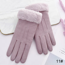 Load image into Gallery viewer, Suede Plush Thickened Touch Screen Warm Gloves Winter Warm Cold Proof Gloves Comfortable Soft Fabric Gloves for Women
