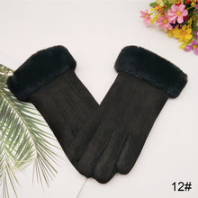 Load image into Gallery viewer, Suede Plush Thickened Touch Screen Warm Gloves Winter Warm Cold Proof Gloves Comfortable Soft Fabric Gloves for Women