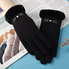 Load image into Gallery viewer, Suede Warm Gloves Winter Plush Thickened Split Finger Gloves Soft Comfortable Touch Screen Warm Gloves for Women