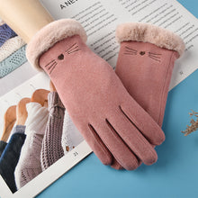 Load image into Gallery viewer, Suede Warm Gloves Winter Plush Thickened Split Finger Gloves Soft Comfortable Touch Screen Warm Gloves for Women
