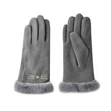Load image into Gallery viewer, Suede Warm Gloves Winter Plush Thickened Split Finger Gloves Soft Comfortable Touch Screen Warm Gloves for Women