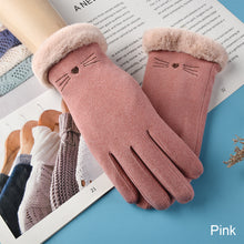 Load image into Gallery viewer, Suede Warm Gloves Winter Plush Thickened Split Finger Gloves Soft Comfortable Touch Screen Warm Gloves for Women