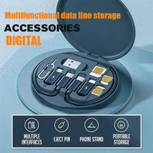 Load image into Gallery viewer, Cable Case Multifunction Cable Box USB C Type-C Micro Lightning 60W Power Cable SIM Ejector Pin Mirror TF Card Slot Gift