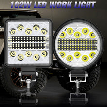 Load image into Gallery viewer, 1Pc 102W Car 34SMD LED Spotlight Work Light Bar For Tractor SUV Truck Driving Fog Lamp 3030 Headlights