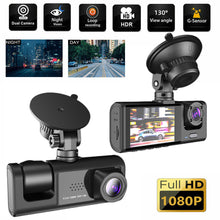 Load image into Gallery viewer, 3 in 1 FHD 1080P Car Video Recorder 3 Camera Car DVR Dashcam Rear View Camera with Rear lens Night Vision