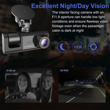 Load image into Gallery viewer, 3 in 1 FHD 1080P Car Video Recorder 3 Camera Car DVR Dashcam Rear View Camera with Rear lens Night Vision
