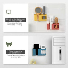 Load image into Gallery viewer, Wall-mounted Storage Box Punch-free Mobile Phone Charging Holder Remote Control Organizer Multifunction Wall Debris Rack Bedside Container