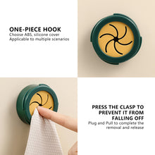 Load image into Gallery viewer, Circular Towel Storage Rack Adhesive Towel Holder Wash Cloth Clip Free Punch Wall Hanger Storage Bathroom Organizer Kitchen Accessories