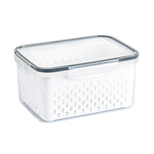 Load image into Gallery viewer, Refrigerator Storage Box Square Sealed Box With Drain Basket Fridge Organizer Food Container Fresh Vegetable Box Durable Kitchen Fresh-keeping Box