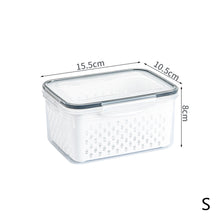 Load image into Gallery viewer, Refrigerator Storage Box Square Sealed Box With Drain Basket Fridge Organizer Food Container Fresh Vegetable Box Durable Kitchen Fresh-keeping Box