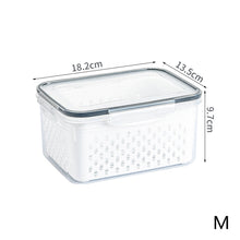 Load image into Gallery viewer, Refrigerator Storage Box Square Sealed Box With Drain Basket Fridge Organizer Food Container Fresh Vegetable Box Durable Kitchen Fresh-keeping Box