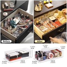 Load image into Gallery viewer, Acrylic Makeup Layered Storage Box Finishing Grid for Cosmetic Jewelry Lipstick Organizer Dressing Table Desktop Drawer Compartment Display Boxes