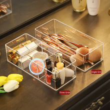 Load image into Gallery viewer, Acrylic Makeup Layered Storage Box Finishing Grid for Cosmetic Jewelry Lipstick Organizer Dressing Table Desktop Drawer Compartment Display Boxes