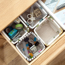 Load image into Gallery viewer, Desktop Storage Box Cotton Linen Fabric Sundries Storage Boxes Foldable Office Stationery Storage Basket CosmeticOrganizer