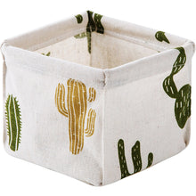 Load image into Gallery viewer, Desktop Storage Box Cotton Linen Fabric Sundries Storage Boxes Foldable Office Stationery Storage Basket CosmeticOrganizer