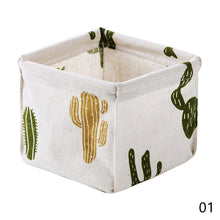 Load image into Gallery viewer, Desktop Storage Box Cotton Linen Fabric Sundries Storage Boxes Foldable Office Stationery Storage Basket CosmeticOrganizer