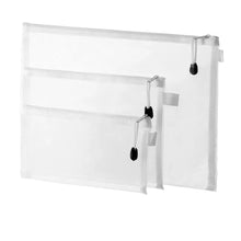 Load image into Gallery viewer, A4 A5 A6 Document Bag Transparent File Folders Convenient Clear Nylon Mesh Storage Bag with Zipper Stationery Organizer School Supplies