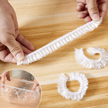 Load image into Gallery viewer, 100pcs Disposable Food Cover Elastic Food Lids Plastic Wrap For Fruit Bowl Cups Kitchen Storage Fresh Keeping Saver Bag Dustproof Leftovers Covers Shower Cap