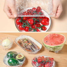 Load image into Gallery viewer, 100pcs Disposable Food Cover Elastic Food Lids Plastic Wrap For Fruit Bowl Cups Kitchen Storage Fresh Keeping Saver Bag Dustproof Leftovers Covers Shower Cap