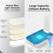 Load image into Gallery viewer, USB Rechargeable Table Lamp Eyes Protection Touch Dimmable LED Light Student Dormitory Bedroom Reading Desk Lamp