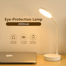 Load image into Gallery viewer, USB Rechargeable Table Lamp Eyes Protection Touch Dimmable LED Light Student Dormitory Bedroom Reading Desk Lamp