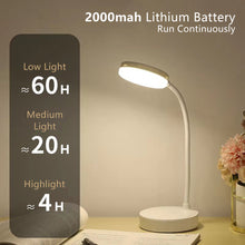 Load image into Gallery viewer, USB Rechargeable Table Lamp Eyes Protection Touch Dimmable LED Light Student Dormitory Bedroom Reading Desk Lamp