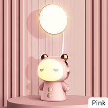 Load image into Gallery viewer, Cartoon USB Rechargeable Table Lamp Dual Light LED Lamp Student Kids Bedroom Reading Desk Lamp Night Light