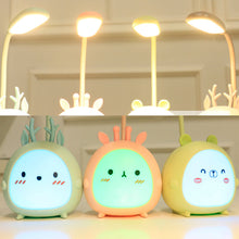 Load image into Gallery viewer, Cartoon USB Rechargeable Table Lamp Dual Light LED Lamp Student Kids Bedroom Reading Desk Lamp Night Light