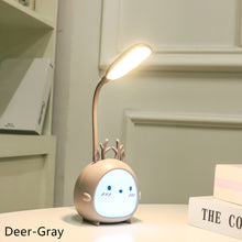 Load image into Gallery viewer, Cartoon USB Rechargeable Table Lamp Dual Light LED Lamp Student Kids Bedroom Reading Desk Lamp Night Light