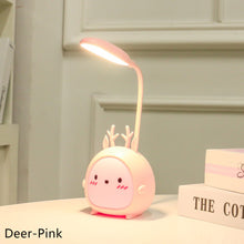 Load image into Gallery viewer, Cartoon USB Rechargeable Table Lamp Dual Light LED Lamp Student Kids Bedroom Reading Desk Lamp Night Light