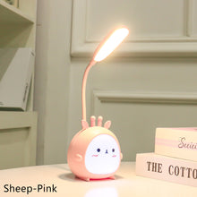 Load image into Gallery viewer, Cartoon USB Rechargeable Table Lamp Dual Light LED Lamp Student Kids Bedroom Reading Desk Lamp Night Light