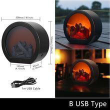 Load image into Gallery viewer, Christmas Simulation Fireplace LED Flame Lamps Simulated Fireplace Flame Night Lights USB Lamp For Home Party Living Room Decor