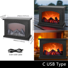 Load image into Gallery viewer, Christmas Simulation Fireplace LED Flame Lamps Simulated Fireplace Flame Night Lights USB Lamp For Home Party Living Room Decor