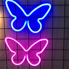 Load image into Gallery viewer, Butterfly Neon LED Light Sign Lamp Christmas Valentine's Day Neon Light Neon Signs for Room Home Decor Party Photo Prop