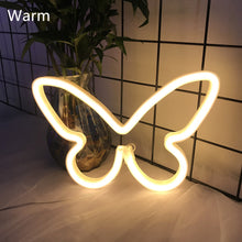 Load image into Gallery viewer, Butterfly Neon LED Light Sign Lamp Christmas Valentine's Day Neon Light Neon Signs for Room Home Decor Party Photo Prop