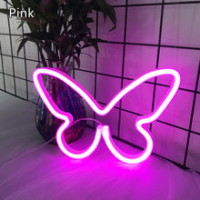Load image into Gallery viewer, Butterfly Neon LED Light Sign Lamp Christmas Valentine's Day Neon Light Neon Signs for Room Home Decor Party Photo Prop