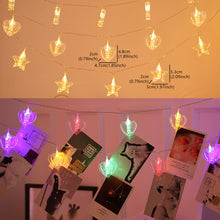 Load image into Gallery viewer, Heart/Star Photo Clip LED String Lights Christmas Valentine's Day Decoration Fairy Lights String Party Room Decoration Wall Lights Garland