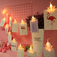 Load image into Gallery viewer, Heart/Star Photo Clip LED String Lights Christmas Valentine's Day Decoration Fairy Lights String Party Room Decoration Wall Lights Garland