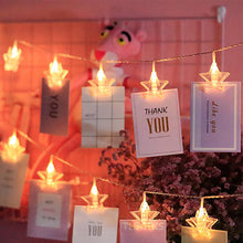 Load image into Gallery viewer, Heart/Star Photo Clip LED String Lights Christmas Valentine's Day Decoration Fairy Lights String Party Room Decoration Wall Lights Garland