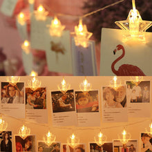 Load image into Gallery viewer, Heart/Star Photo Clip LED String Lights Christmas Valentine's Day Decoration Fairy Lights String Party Room Decoration Wall Lights Garland