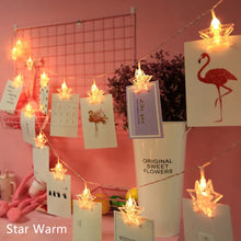 Load image into Gallery viewer, Heart/Star Photo Clip LED String Lights Christmas Valentine's Day Decoration Fairy Lights String Party Room Decoration Wall Lights Garland