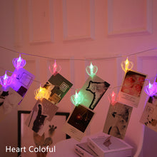 Load image into Gallery viewer, Heart/Star Photo Clip LED String Lights Christmas Valentine's Day Decoration Fairy Lights String Party Room Decoration Wall Lights Garland
