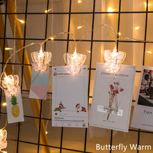 Load image into Gallery viewer, Butterfly Photo Clip LED String Lights Christmas Valentine's Day Decoration Fairy Lights String Party Room Decoration Wall Lights Garland