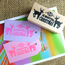 Load image into Gallery viewer, Christmas Wood Stamp Merry Christmas Stamp DIY Gift Card Journal Scrapbooking Planner Diary Stamp