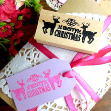 Load image into Gallery viewer, Christmas Wood Stamp Merry Christmas Stamp DIY Gift Card Journal Scrapbooking Planner Diary Stamp