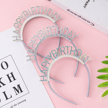 Load image into Gallery viewer, Glitter HAPPY BIRTHDAY Diamond Hair Band Birthday Party Decorations Rhinestone Hairband Headband Girl Hair Accoessories